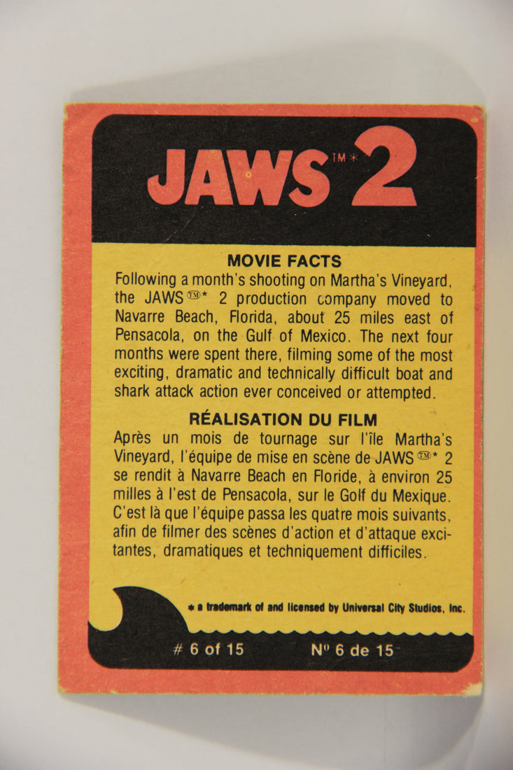 Jaws 2 - 1978 Trading Card #54 Sea Explorer FR-ENG Canada O-Pee-Chee L016562