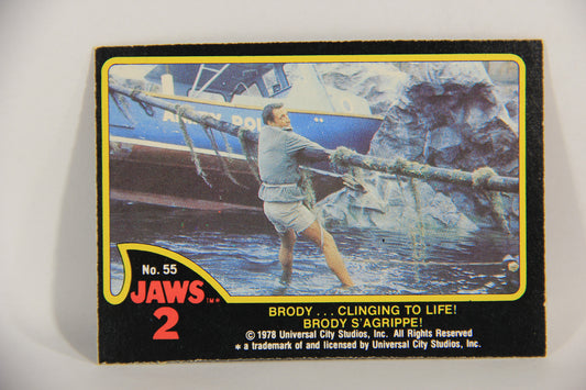 Jaws 2 - 1978 Trading Card #55 Brody Clinging To Life FR-ENG Canada OPC L016563