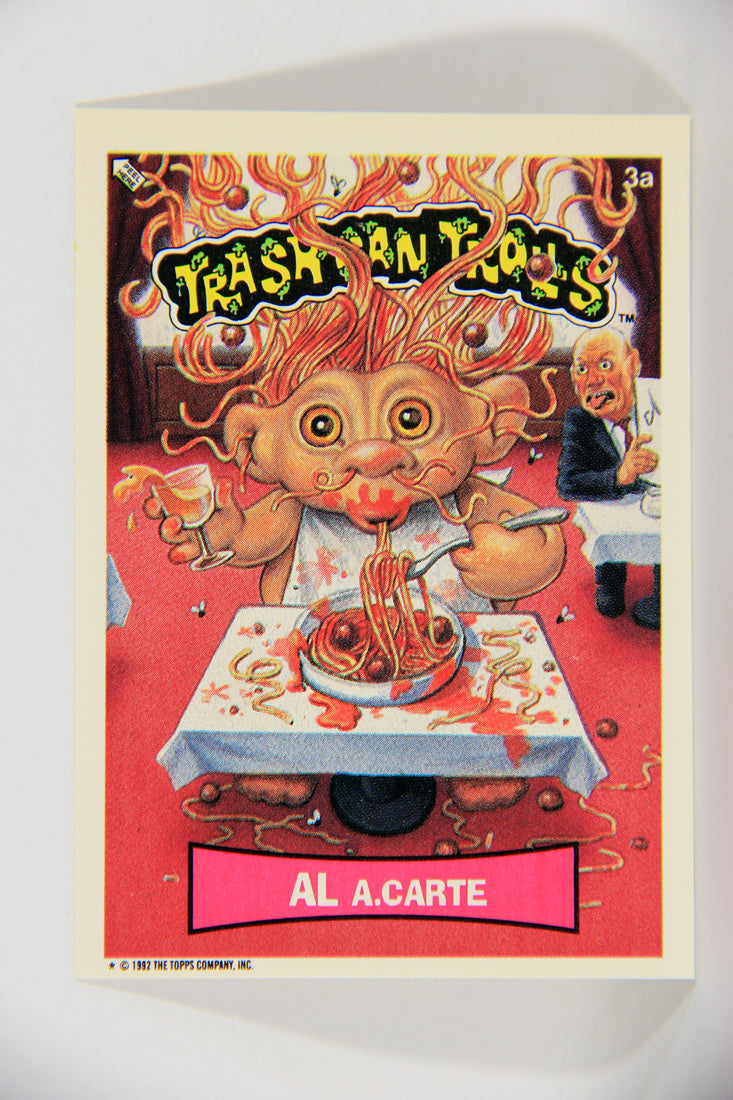 Trash Can Trolls 1992 Topps Trading Card Sticker #3a Al A. Carte L016570