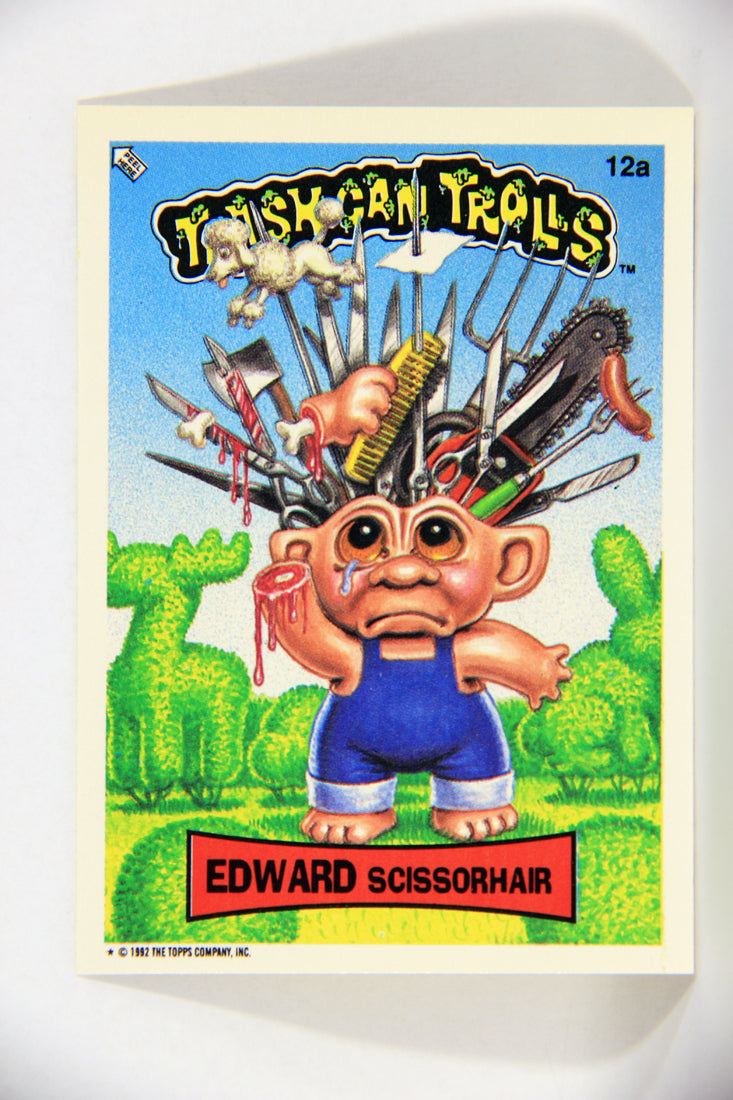 Trash Can Trolls 1992 Topps Trading Card Sticker #12a Edward Scissorhair L016579