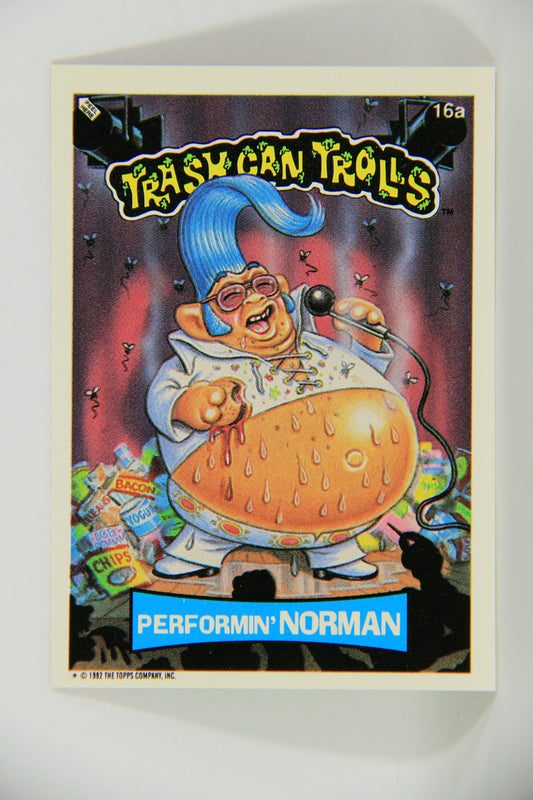 Trash Can Trolls 1992 Topps Trading Card Sticker #16a Performin' Norman L016583