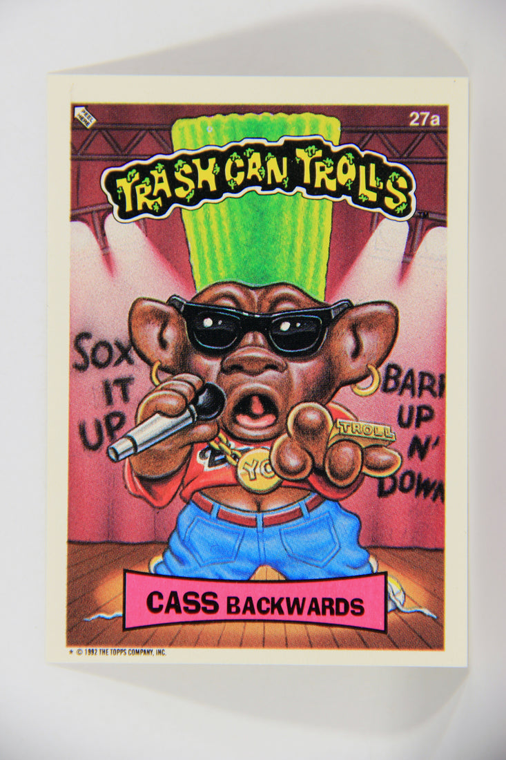 Trash Can Trolls 1992 Topps Trading Card Sticker #27a Cass Backwards L016594