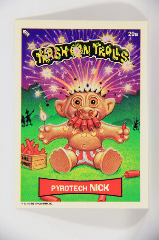 Trash Can Trolls 1992 Topps Trading Card Sticker #29a Pyrotech Nick L016596