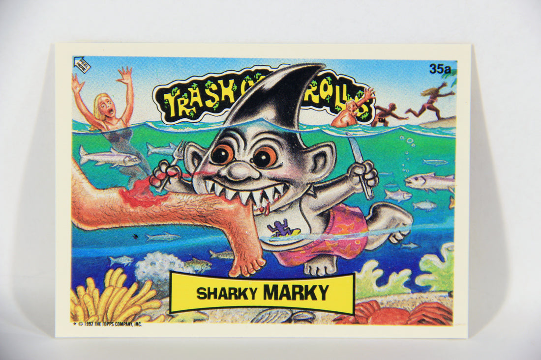Trash Can Trolls 1992 Topps Trading Card Sticker #35a Sharky Marky L016602