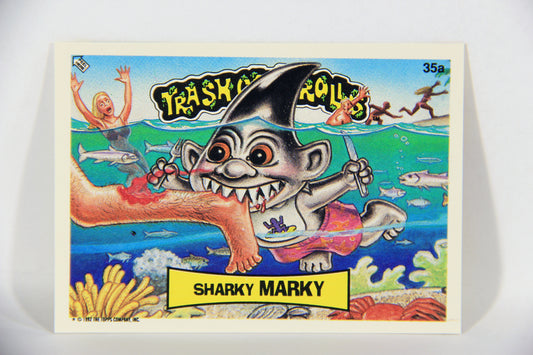 Trash Can Trolls 1992 Topps Trading Card Sticker #35a Sharky Marky L016602