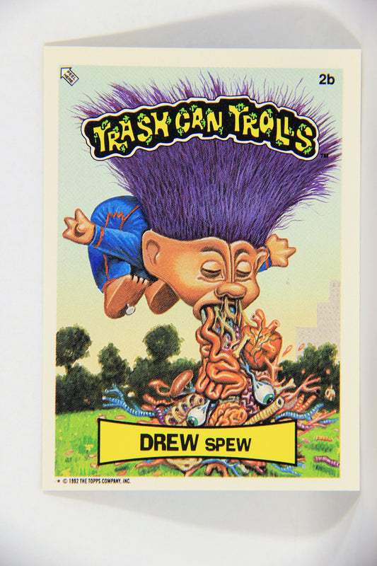 Trash Can Trolls 1992 Topps Trading Card Sticker #2b Drew Spew L016613