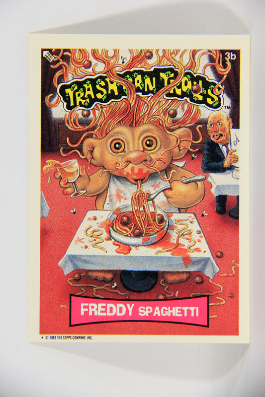 Trash Can Trolls 1992 Topps Trading Card Sticker #3b Freddy Spaghetti L016614