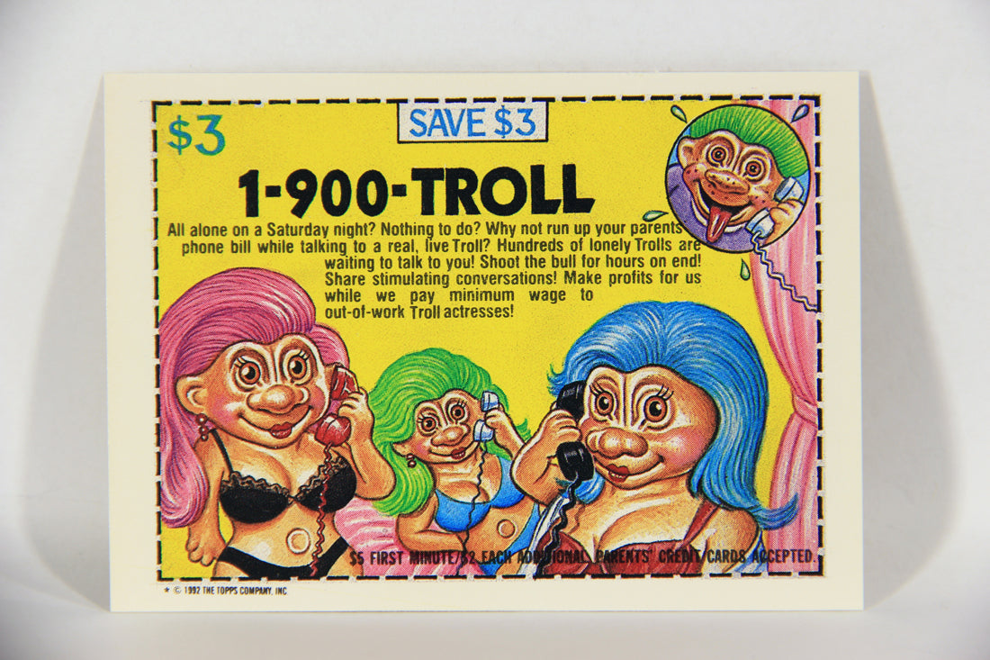 Trash Can Trolls 1992 Topps Trading Card Sticker #15b Shocked Sherry L016626