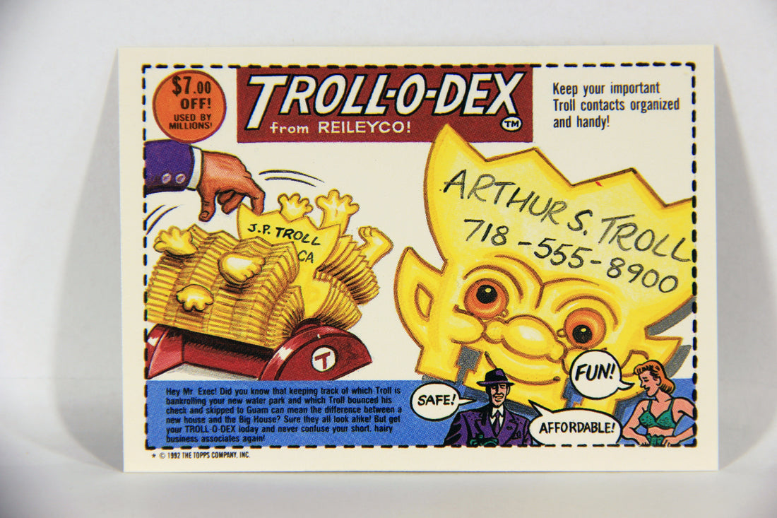 Trash Can Trolls 1992 Topps Trading Card Sticker #36b Hook Line & Cindy L016647