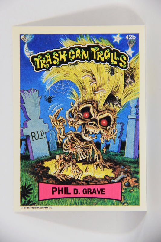 Trash Can Trolls 1992 Topps Trading Card Sticker #42b Phil D. Grave L016653