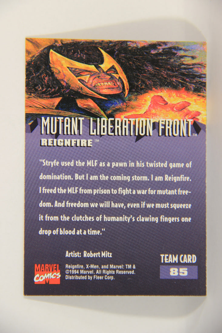 X-Men Fleer Ultra 95' - 1994 Trading Card #85 Reignfire L016740