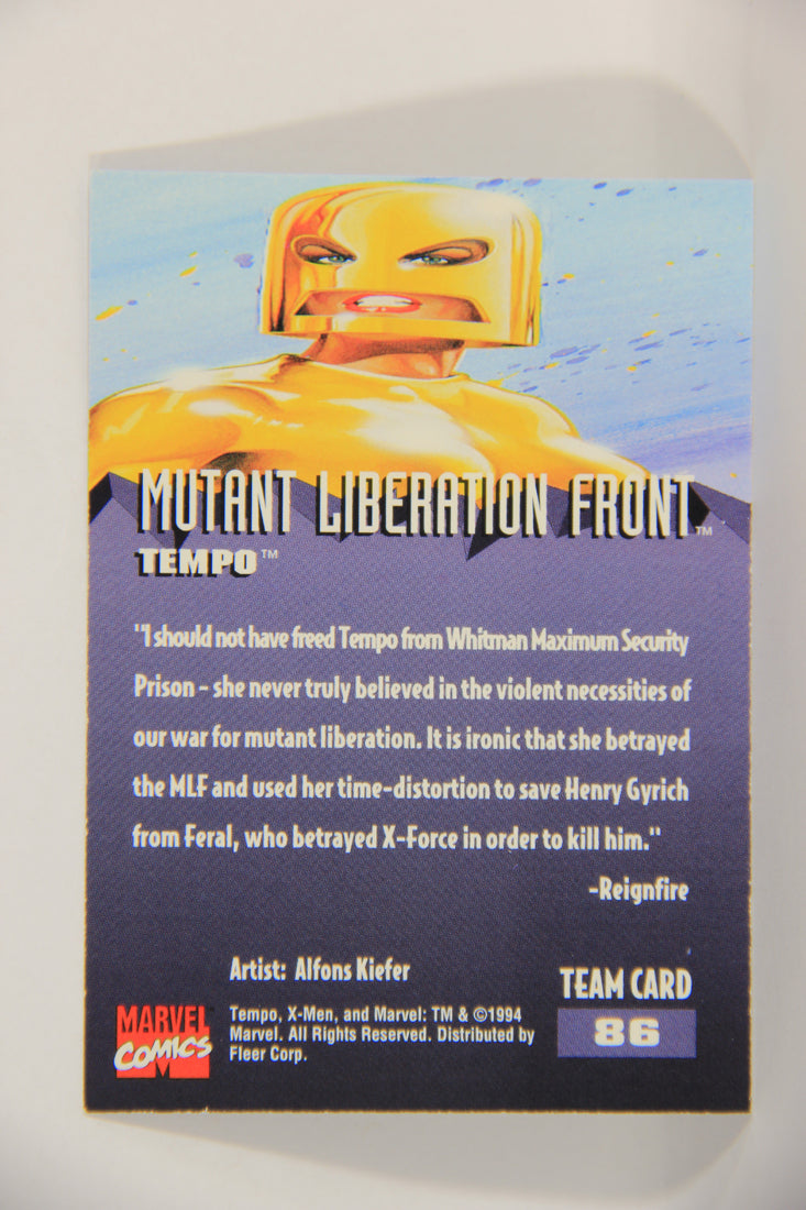 X-Men Fleer Ultra 95' - 1994 Trading Card #86 Tempo L016741