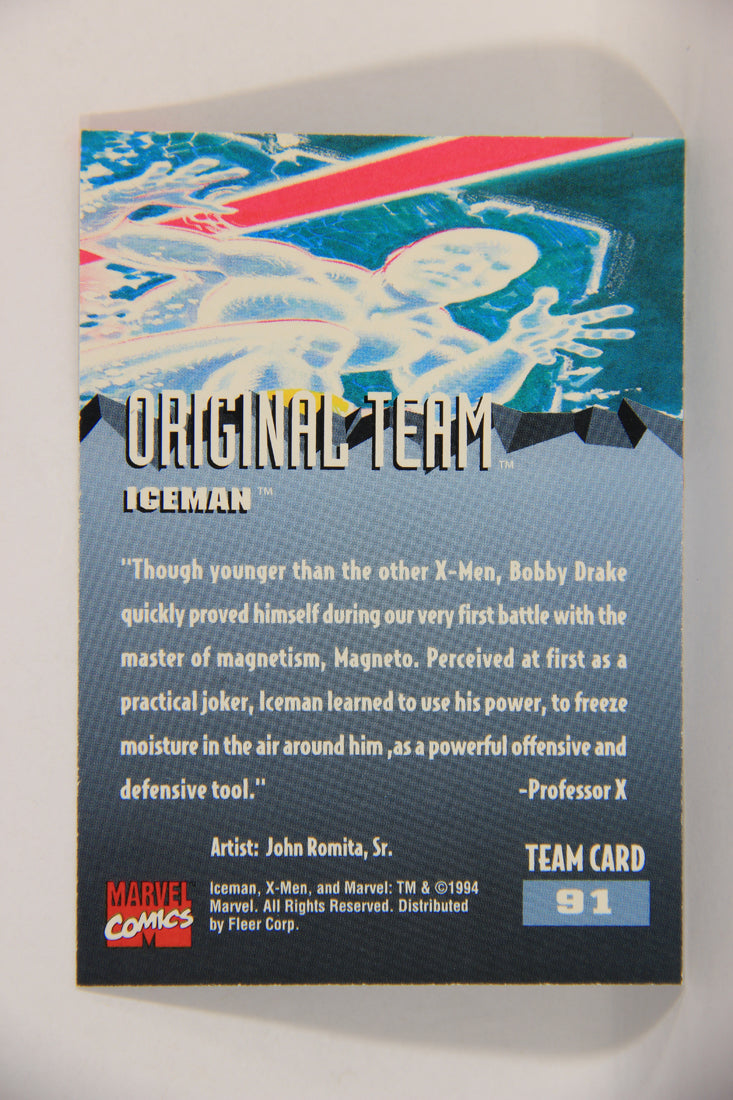 X-Men Fleer Ultra 95' - 1994 Trading Card #91 Iceman L016746