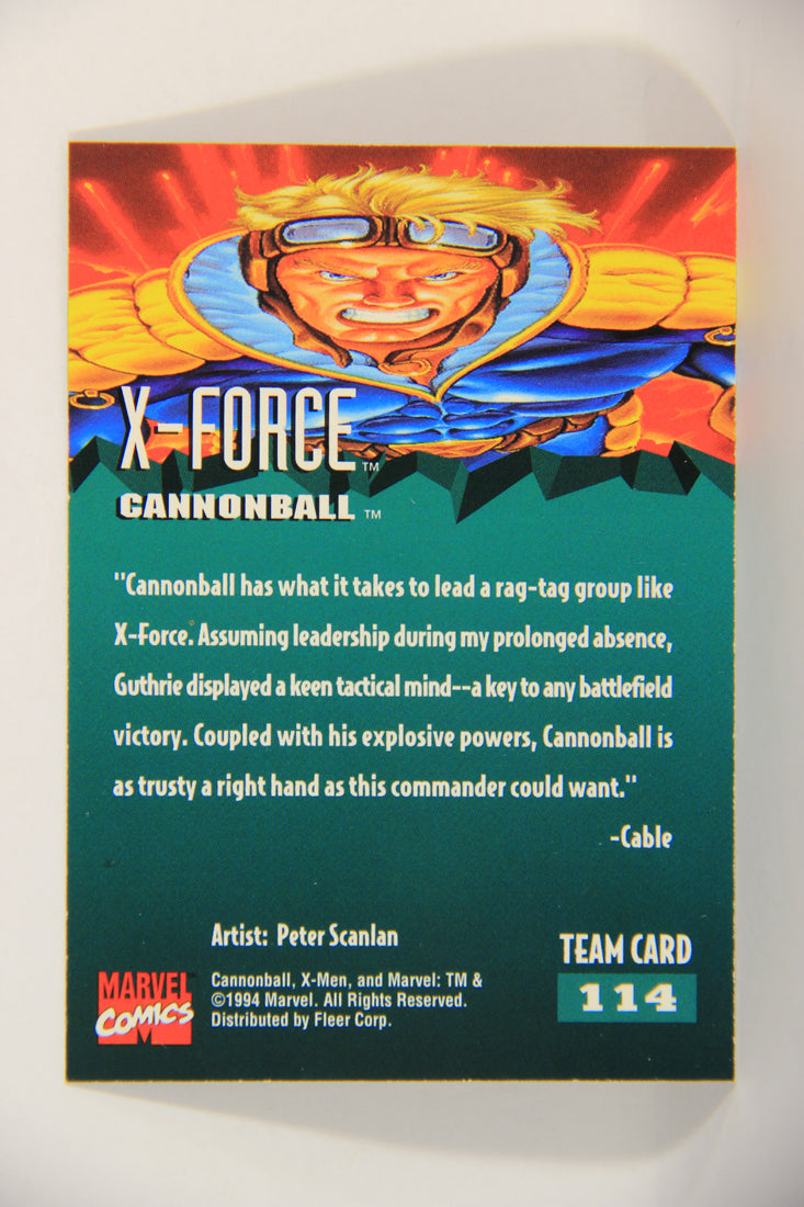 X-Men Fleer Ultra 95' - 1994 Trading Card #114 Cannonball L016769