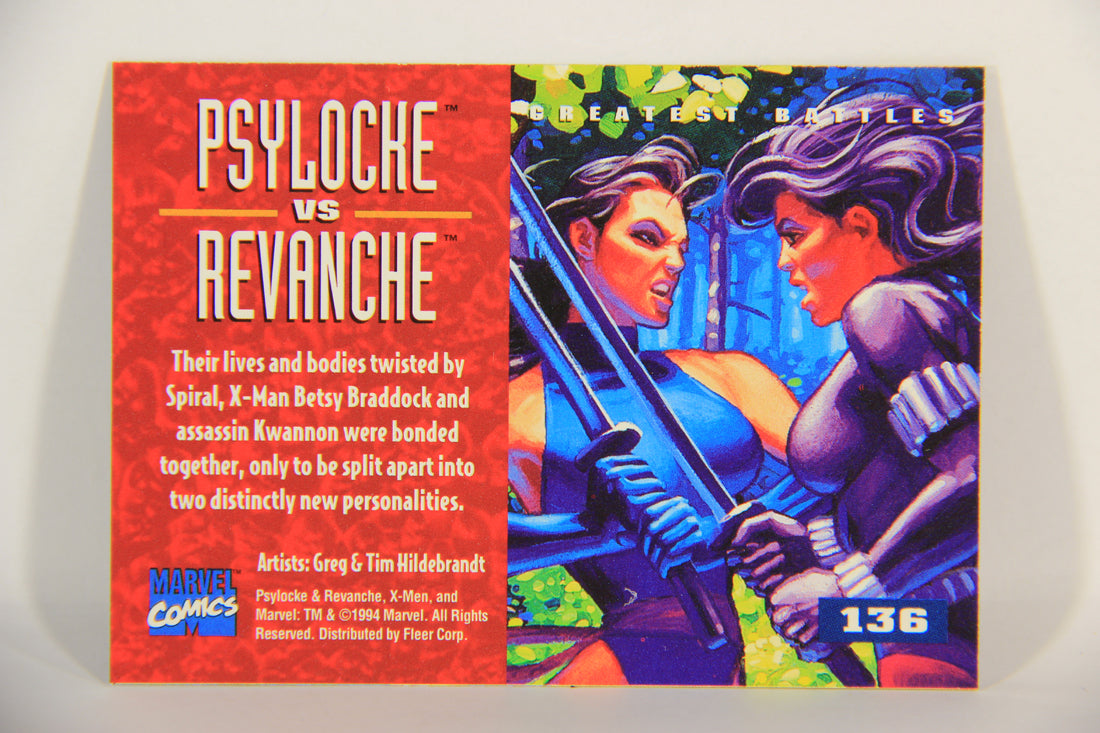 X-Men Fleer Ultra 95' - 1994 Trading Card #136 Psylocke Vs Revanche L016791