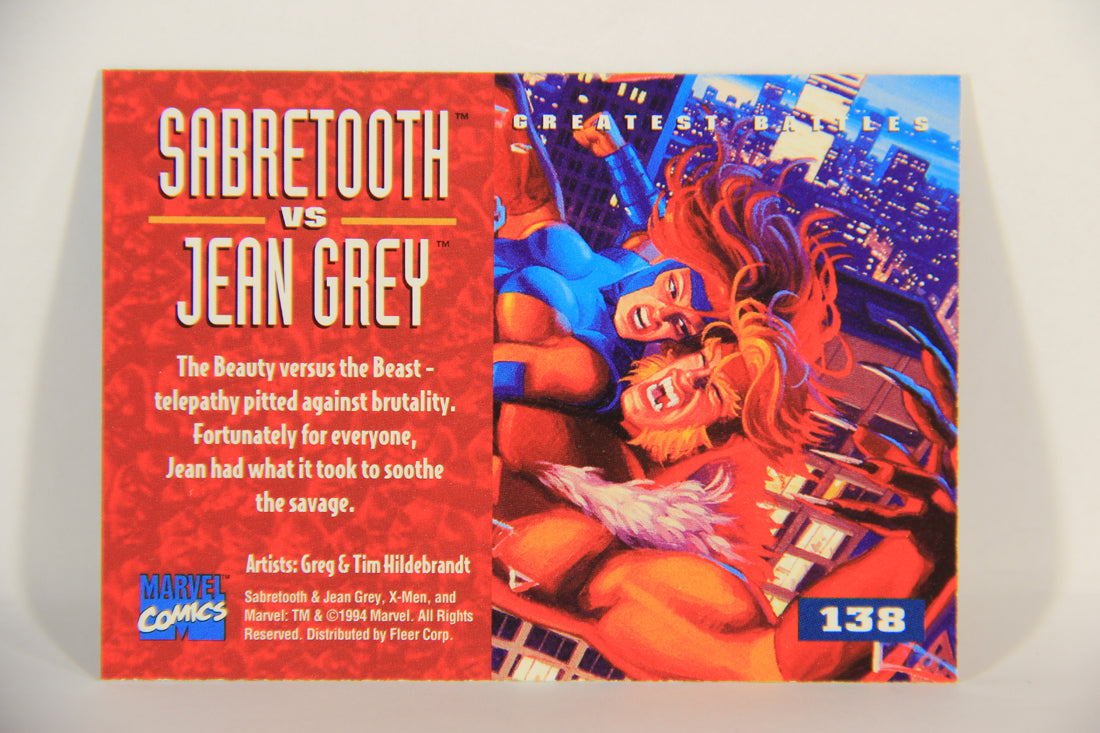 X-Men Fleer Ultra 95' - 1994 Trading Card #138 Sabretooth Vs Jean Grey L016793