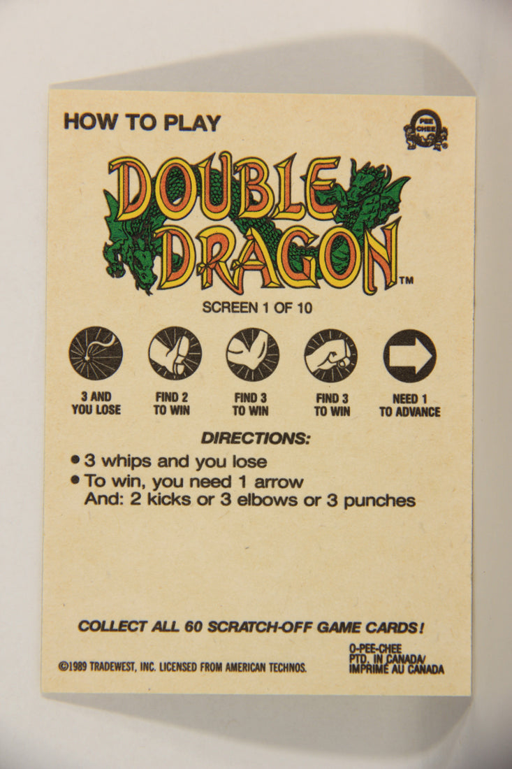 Nintendo Double Dragon 1989 Scratch-Off Card Screen #1 Of 10 ENG L016826