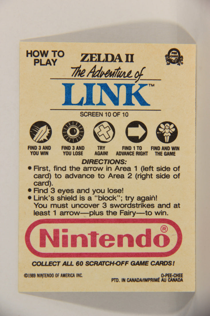Nintendo Zelda II Adventure Of Link 1989 Scratch-Off Card Screen #10 Of 10 ENG L016827