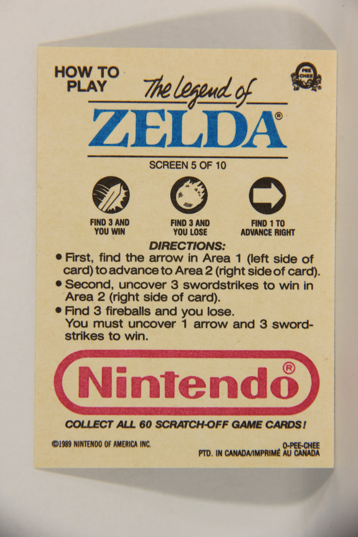 Nintendo The Legend Of Zelda 1989 Scratch-Off Card Screen #5 Of 10 ENG L016828