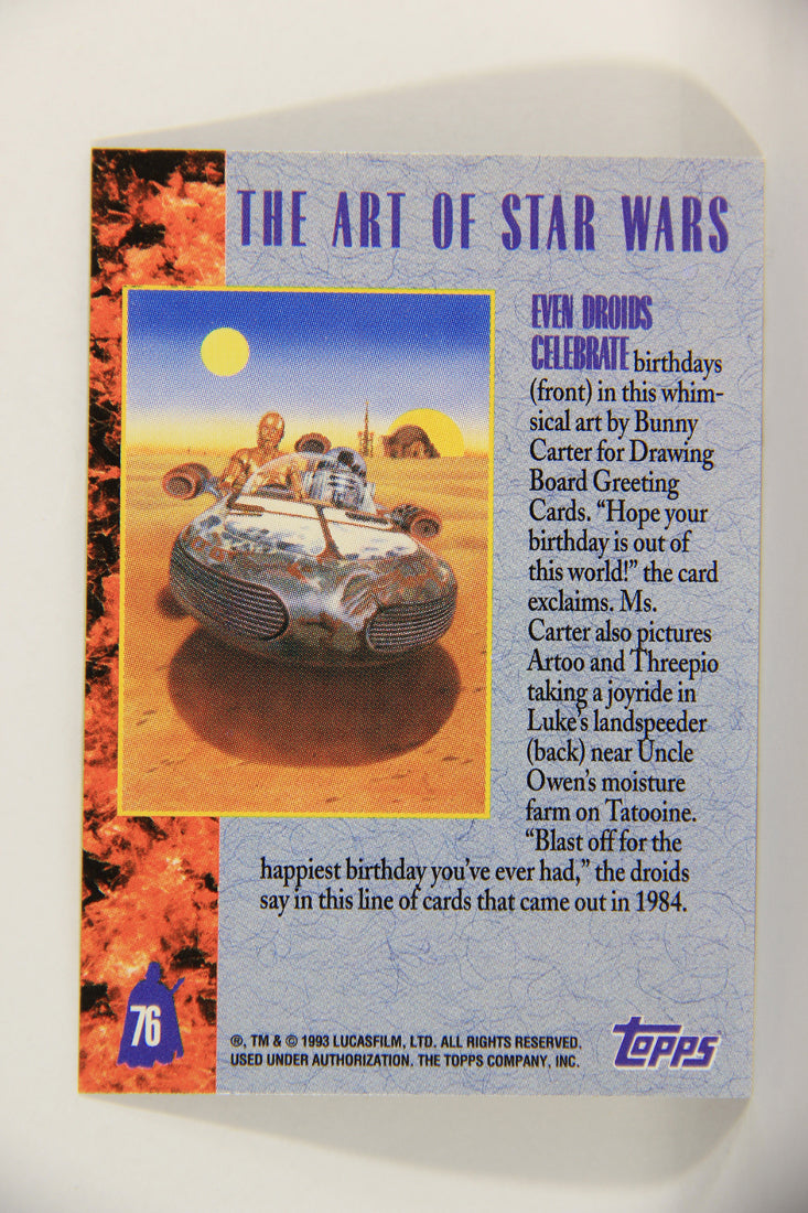 Star Wars Galaxy 1993 Topps Card #76 Even Droids Celebrate Artwork ENG L016837