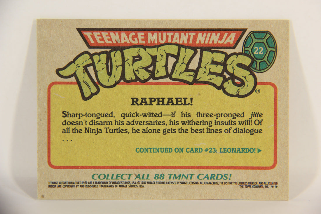 Teenage Mutant Ninja Turtles 1989 Trading Card #22 Raphael ENG L016855