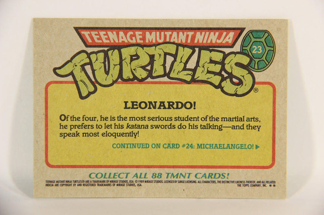 Teenage Mutant Ninja Turtles 1989 Trading Card #23 Leonardo ENG L016856