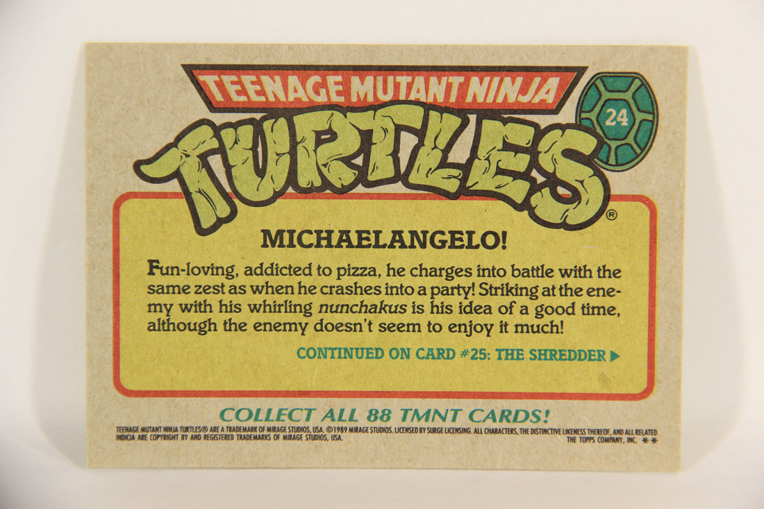 Teenage Mutant Ninja Turtles 1989 Trading Card #24 Michaelangelo ENG L016857