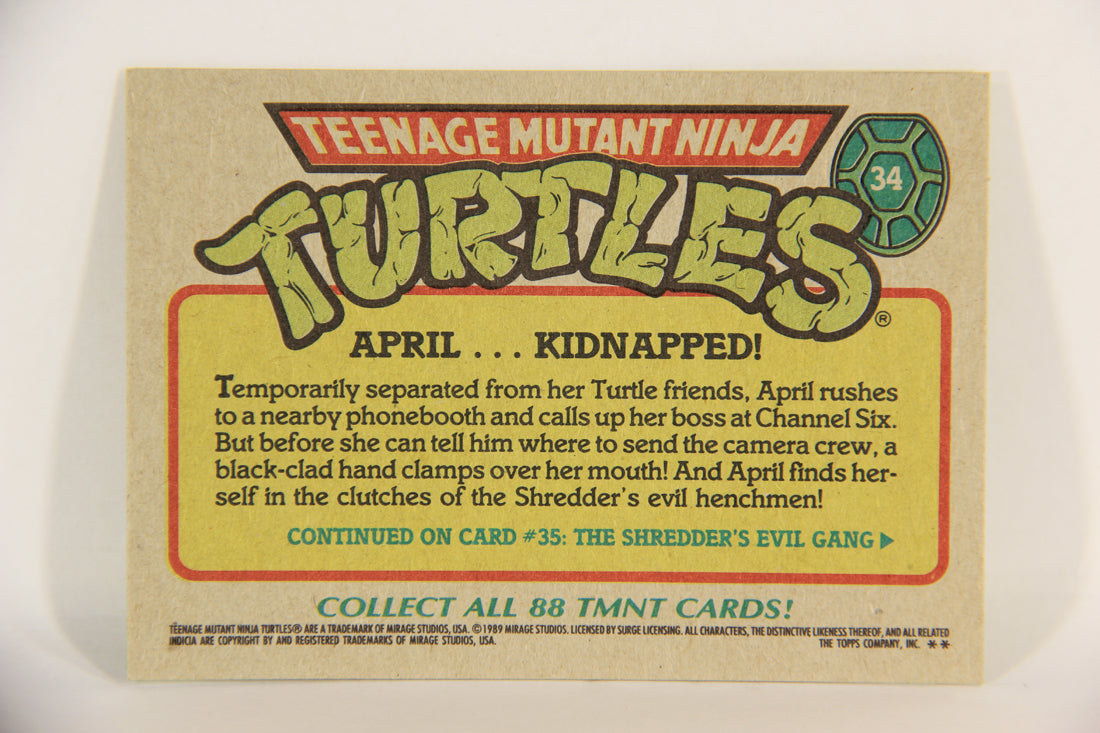 Teenage Mutant Ninja Turtles 1989 Trading Card #34 April Kidnapped ENG L016858