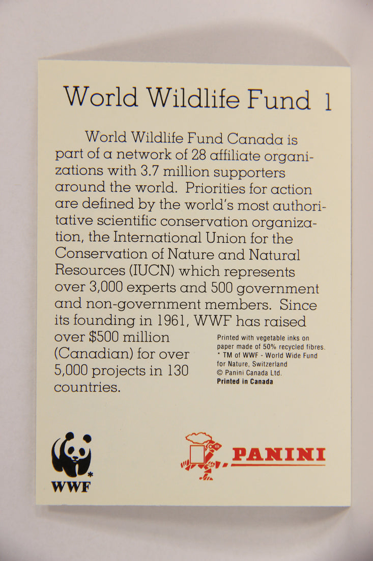 Wildlife In Danger WWF 1992 Trading Card #1 World Wildlife Fund Logo ENG L016945
