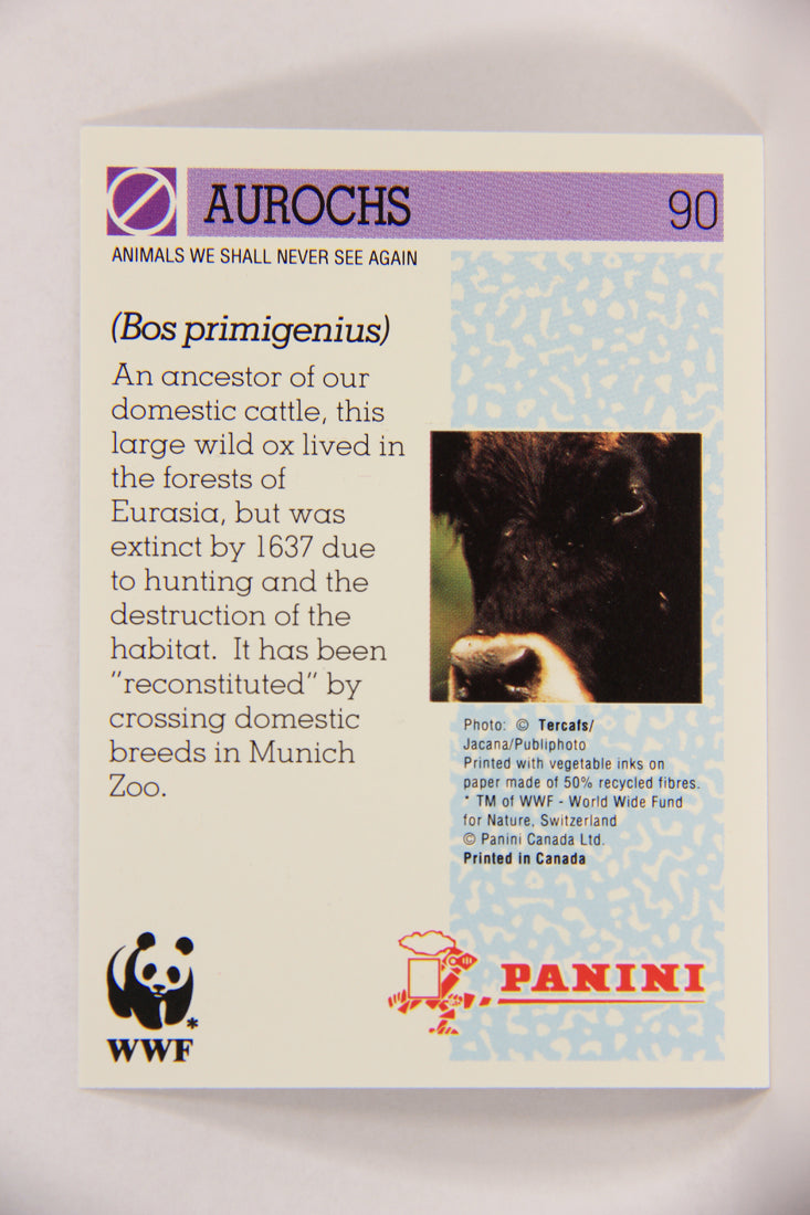 Wildlife In Danger WWF 1992 Trading Card #90 Aurochs ENG L017026