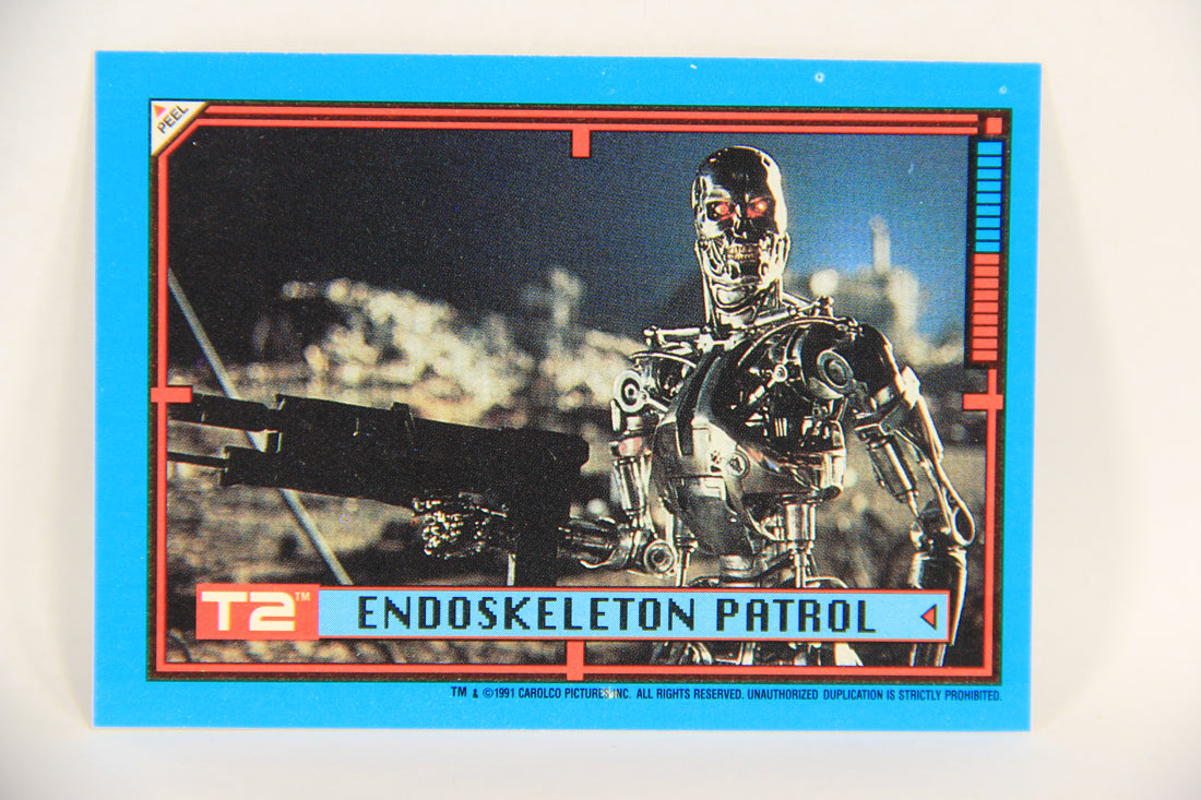 Terminator 2 Sticker Cards Terminator 2 Judgement Day 1991 Trading Card Sticker #8 Endoskeleton P ...