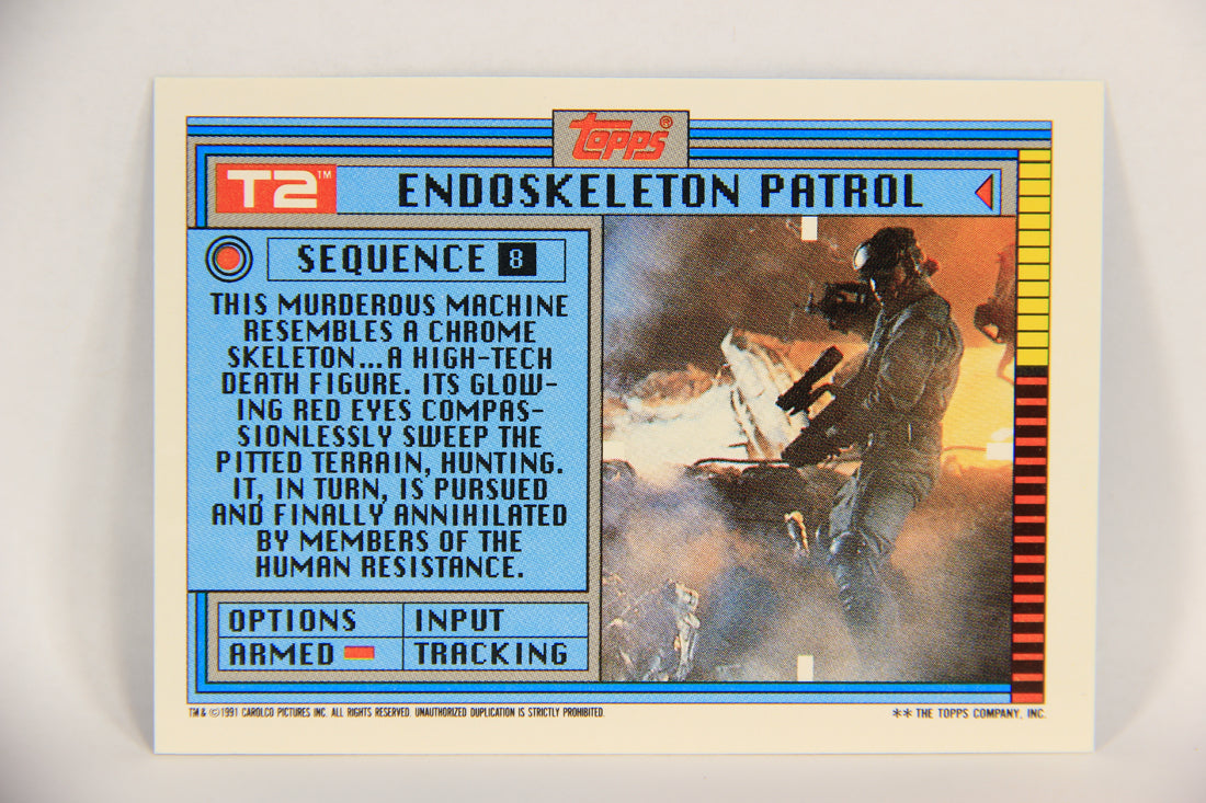 Terminator 2 Judgement Day 1991 Trading Card Sticker #8 Endoskeleton Patrol L017105