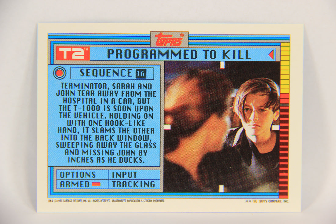 Terminator 2 Judgement Day 1991 Trading Card Sticker #16 Programmed To –  AGS Collectibles