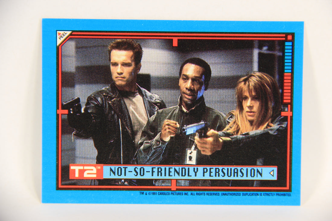 Terminator 2 Judgement Day 1991 Trading Card Sticker #19 Not-So-Friendly Persuasion L017116