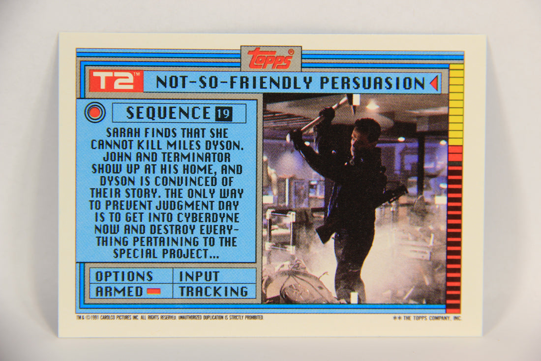 Terminator 2 Judgement Day 1991 Trading Card Sticker #19 Not-So-Friendly Persuasion L017116