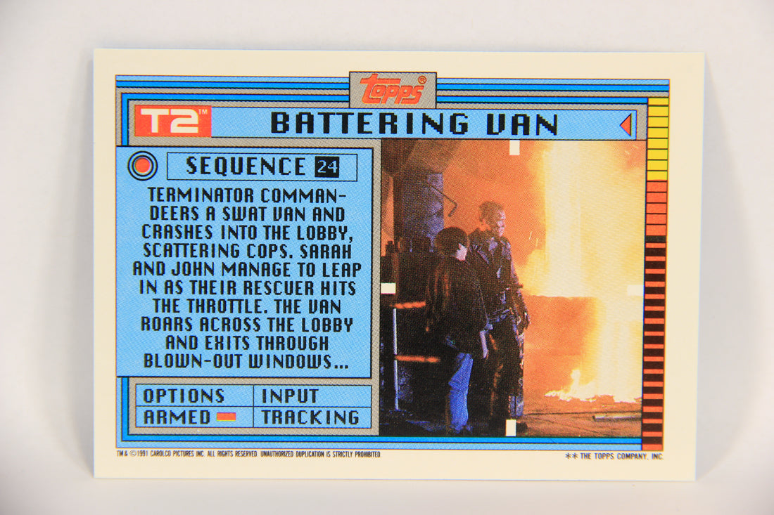 Terminator 2 Sticker Cards Terminator 2 Judgement Day 1991 Trading Card Sticker #24 Battering Van ...