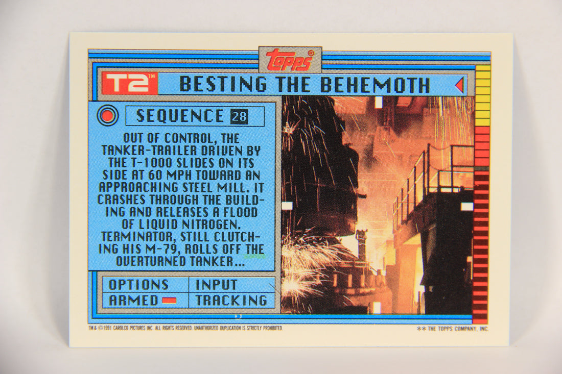 Terminator 2 Judgement Day 1991 Trading Card Sticker #28 Besting The Behemoth L017125