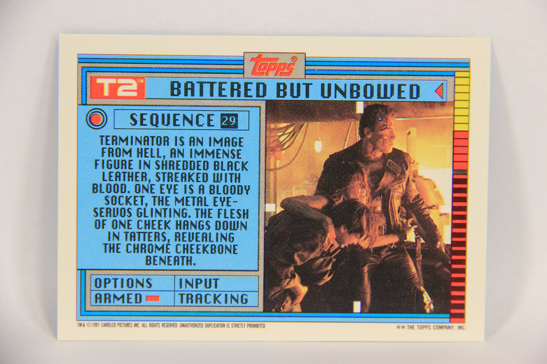 Terminator 2 Sticker Cards Terminator 2 Judgement Day 1991 Trading Card Sticker #29 Battered But ...