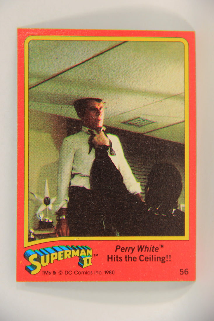 Superman 2 Topps 1980 Trading Card #56 Perry White Hits The Ceiling L017197