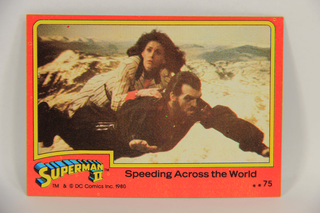 Superman 2 Topps 1980 Trading Card #75 Speeding Across The World L017216