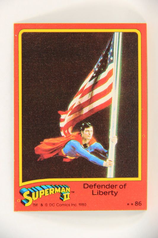 Superman 2 Topps 1980 Trading Card #86 Defender Of Liberty ENG L017227