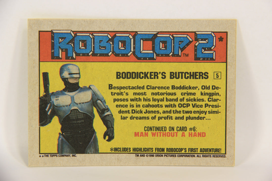 RoboCop 2 Topps 1990 Trading Card #5 Boddicker's Butchers ENG L017234