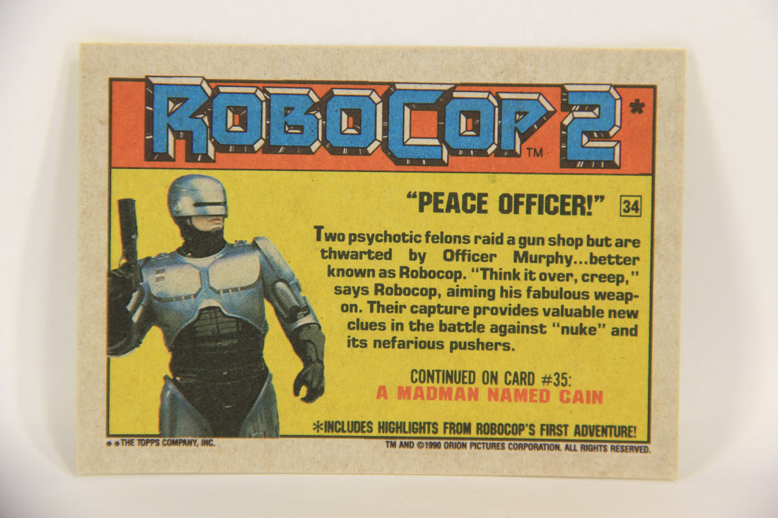 RoboCop 2 Topps 1990 Trading Card #34 Peace Officer ENG L017263