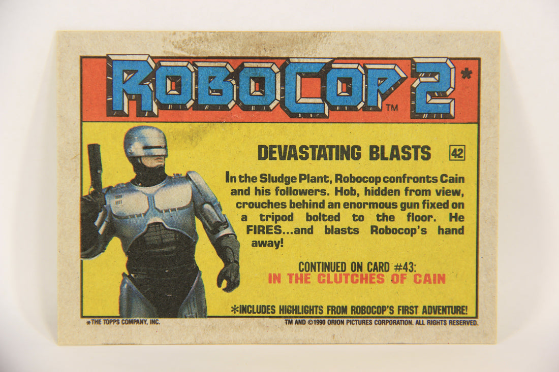 RoboCop 2 Topps 1990 Trading Card #42 Devastating Blasts ENG L017271