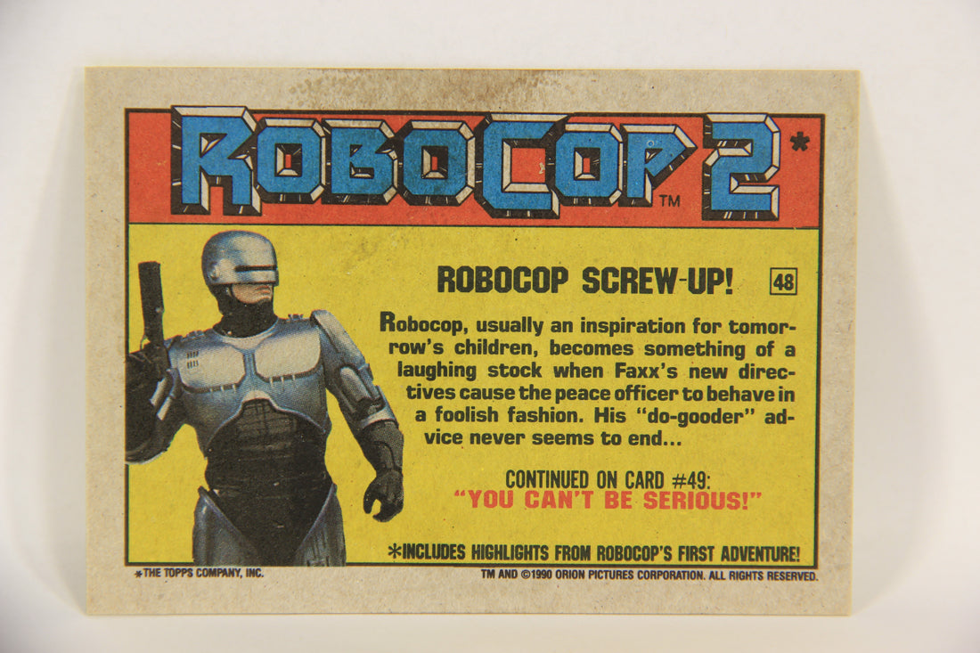 RoboCop 2 Topps 1990 Trading Card #48 Robocop Screw-Up ENG L017277