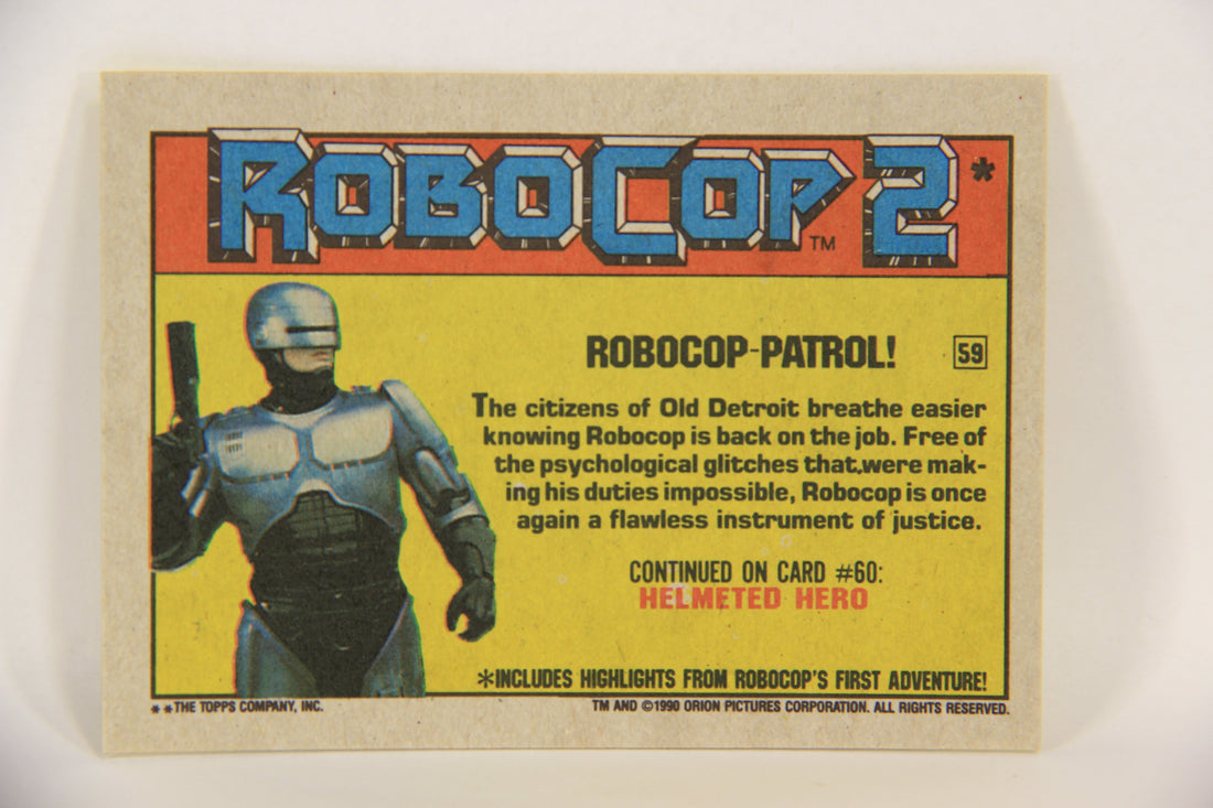 RoboCop 2 Topps 1990 Trading Card #59 Robocop Patrol ENG L017288