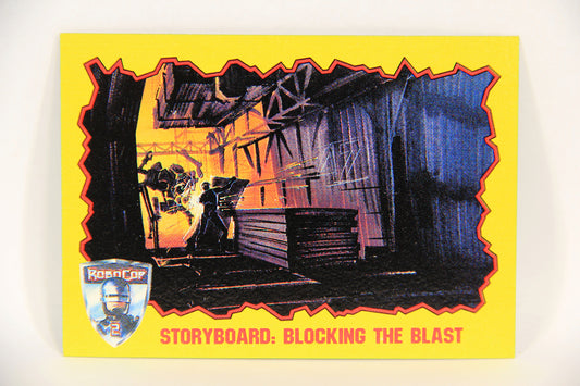 RoboCop 2 Topps 1990 Trading Card #86 Storyboard - Blocking The Blast ENG L017315