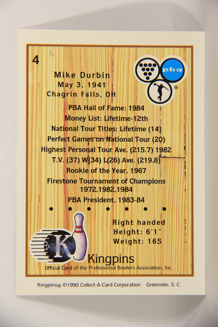 Kingpins Bowling 1990 Trading Card #4 Mike Durbin ENG L017321