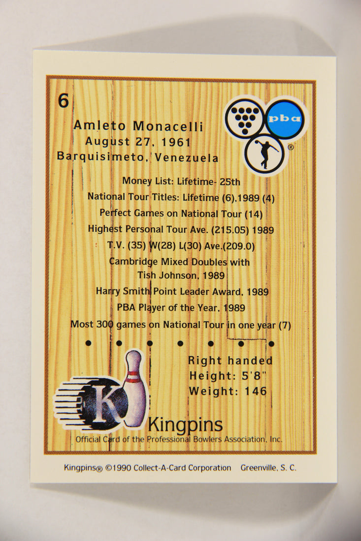 Kingpins Bowling 1990 Trading Card #6 Amleto Monacelli ENG L017323