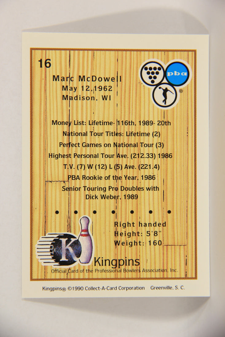 Kingpins Bowling 1990 Trading Card #16 Marc McDowell ENG L017333